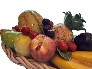 VTG Capodimonte Italian Ceramic Fruit Basket Pedestal Centerpiece - Crowned N