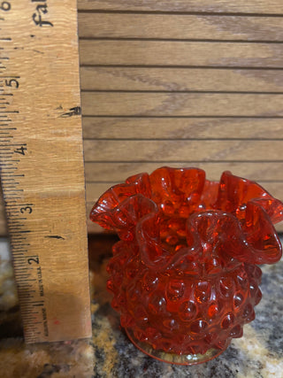 Fenton Hobnail ruffle edge vase