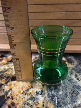 Anchor Hocking flared green bud vase
