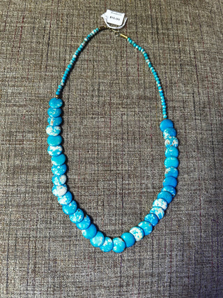 Aqua disk bead rustic necklace [BroadRoom]