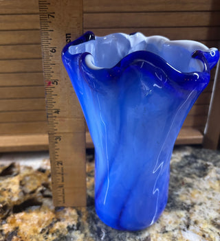 Swung Glass Handkerchief Vase (possible LE Smith Co )
