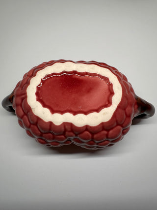 Vintage Andrea by Sadek Majolica Raspberry Lidded Sugar Pot Craft Portugal