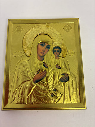 Russian Orthodox Icon — Our Lady of Kazan with Gold Riza