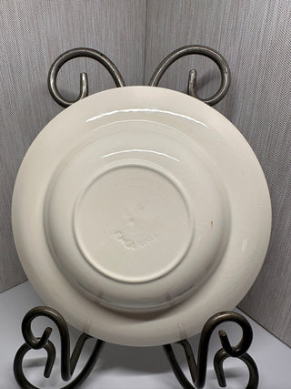Vintage EIT English Ironstone Blue & White Dickens Series Stagecoach Rim Soup Bowl, Made in England