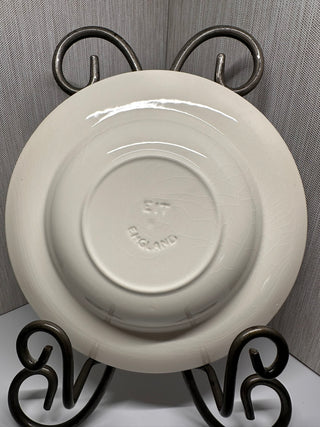 Vintage EIT English Ironstone Blue & White Dickens Series Stagecoach Rim Soup Bowl, Made in England