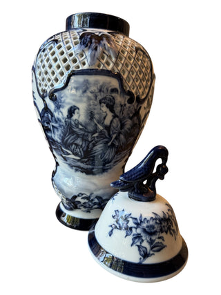 VTG Bombay Company Ceramic Temple Jar