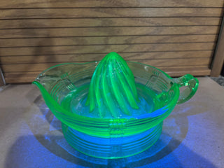 Hazel Atlas Uranium Glass Citrus Juicer