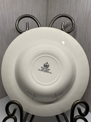 Vintage Royal Wessex Blue Transferware Soup Bowl, English Scenes Horse & Equestrian Pattern, Swirl Rim Ironstone England