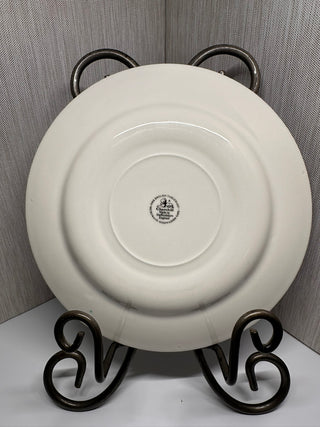 Vintage Churchill England "English Scene Blue" Luncheon Plate - 9 1/2" Blue and White Ironstone Transferware, Pastoral Fishing & Castle Landscape