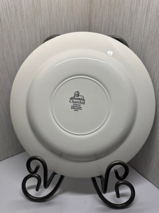 Churchill England Currier and Ives Blue and White Dinner Plate Harvest Scene 10"