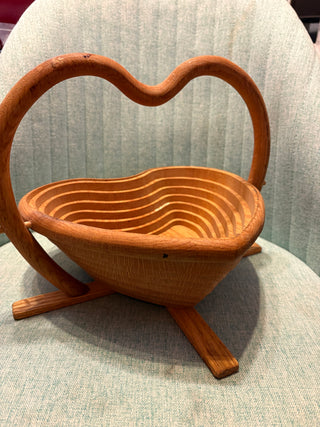 Collapsible Wooden  Heart Bowl