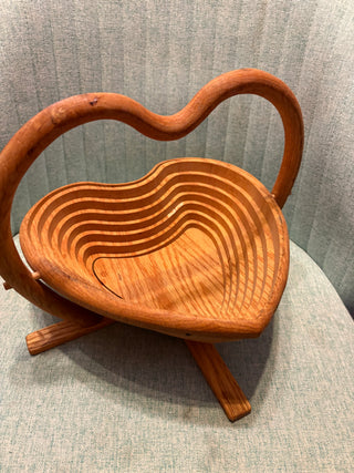 Collapsible Wooden  Heart Bowl
