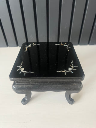 Vintage lacquered wood vase stand