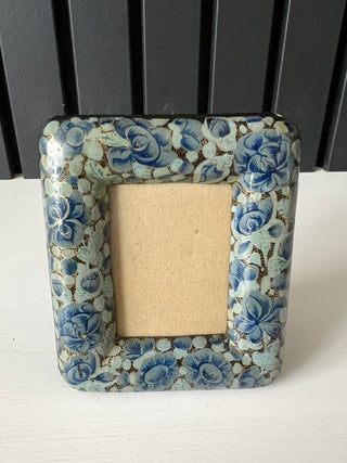 Vintage mini blue floral picture frame