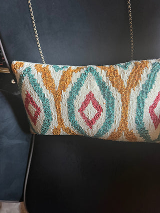 Artistic accent beaded pillow VV