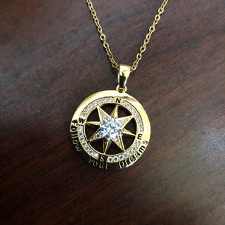 Follow Your Dreams Compass Necklace