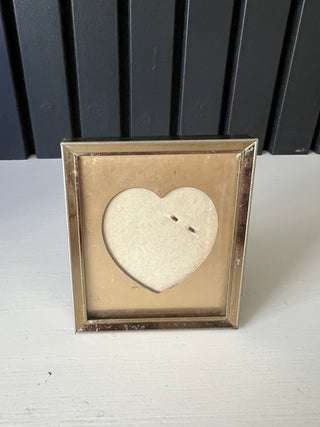 Vintage brass mini heart frame