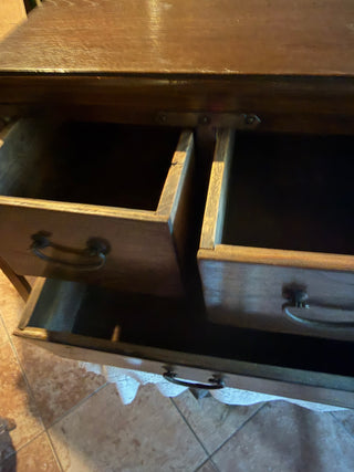 3 Drawer Walnut with brass ornate VV