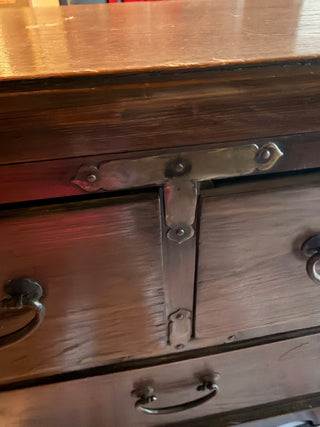 3 Drawer Walnut with brass ornate VV