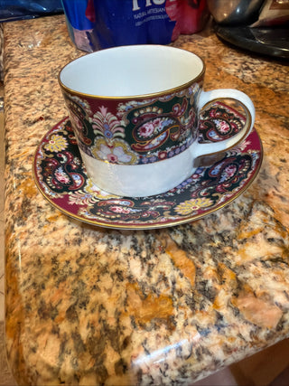 Muirfield Royal Paisley Kimberly Mc Sparren Cup and Saucer Made in Sri Lanka VV