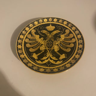 3"  Toledo Spain Damascene Gold & Black Trinket Dish - SP