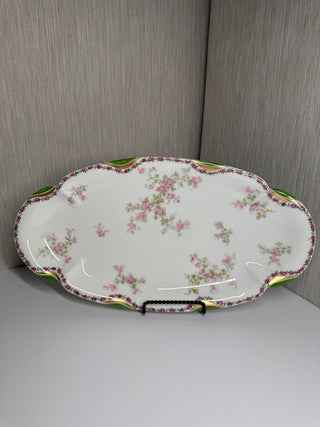 Haviland Limoges Schleiger 66 Relish Dish Pink Rose Gold Trim Celery Tray (95+ years old)
