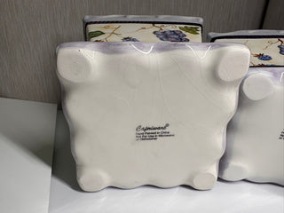 Capriware Berry and Grape 3-Piece Ceramic Canister Set - Crazing on Bases