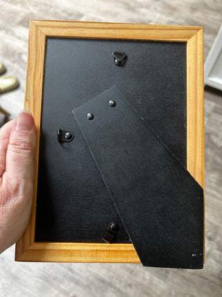 Framed fabric collage goldbrn