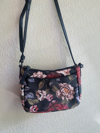 Black Dana Buchman flower print purse
