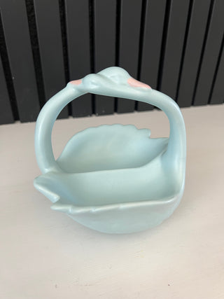 Vintage blue swans basket