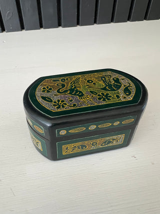 Vintage painted folk art wood box