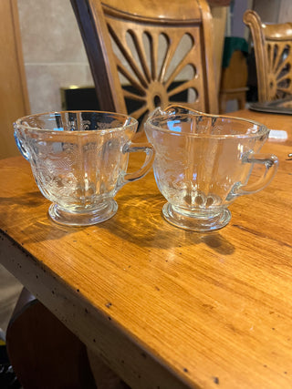 (set of 2) Madrid Federal Depression Glass Sugar & Creamerr