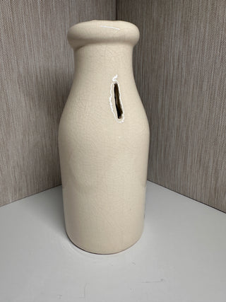 Vintage Edgemar Farms Ceramic Milk Money Bottle Coin Bank Santa Monica Dairy Co