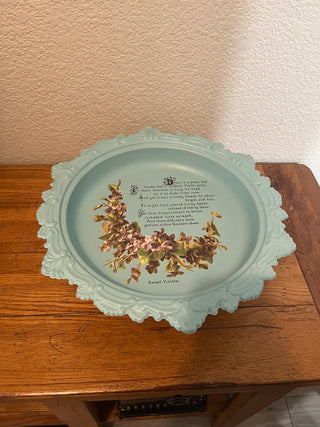 Greenish Dish with Transfers