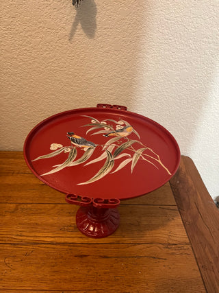 Red Cake plate Riser With Trasfer