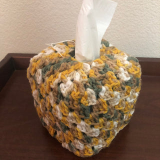 Yellow Mocha Grey Tissue Box Cover