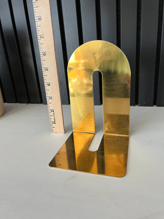 Vintage brass arched bookend