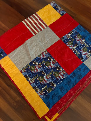 New Handmade US Army Patchwork Quilt - 54” x 54” Patriotic Throw