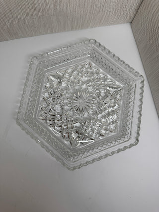 Vintage Anchor Hocking Wexford Hexagonal Glass Serving Dish