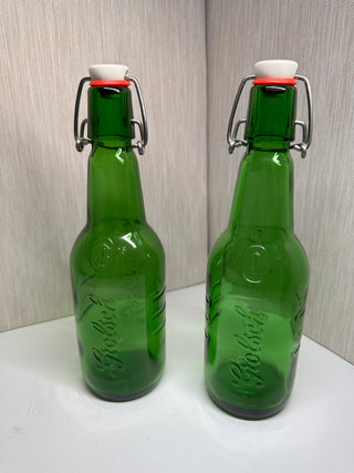 Vintage Grolsch Green Glass Beer Bottle with Swing-Top Lid