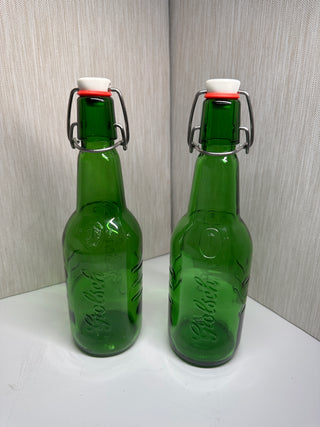 Vintage Grolsch Green Glass Beer Bottle with Swing-Top Lid