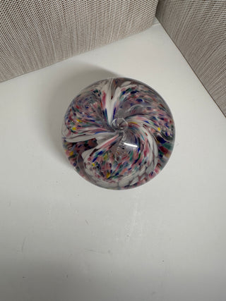 Vintage Prestige Art Glass 2000 Elwood Indiana Handblown Confetti Paperweight