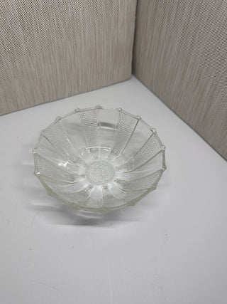 Vintage 1950s Jeannette Glass Dewdrop 5" Clear Berry Dessert Bowl