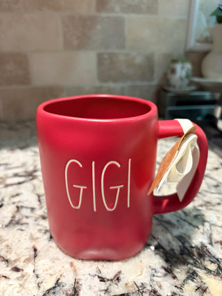 Red Rae Dunn "GIGI" Coffee Mug (New)