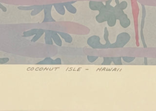VTG Rosalie Prussing Signed Lithograph "Coconut Isle Hawaii"