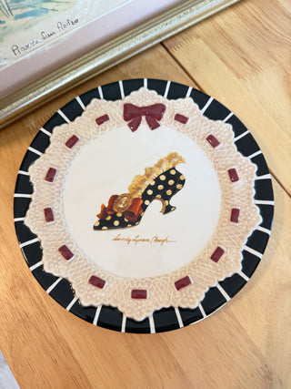 Novelty Shoe Decorative Plate by Sandy's Closet – Black & Cream Decorative Dish