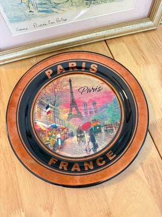Paris France Decorative Plate – Eiffel Tower Scenic Souvenir Wall Decor