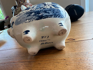 Vintage Delft Blue Pig Bank