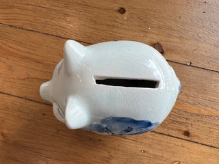 Vintage Delft Blue Pig Bank