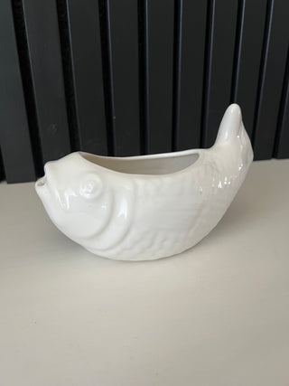 Ceramic white gravy boat